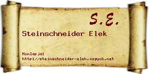 Steinschneider Elek névjegykártya